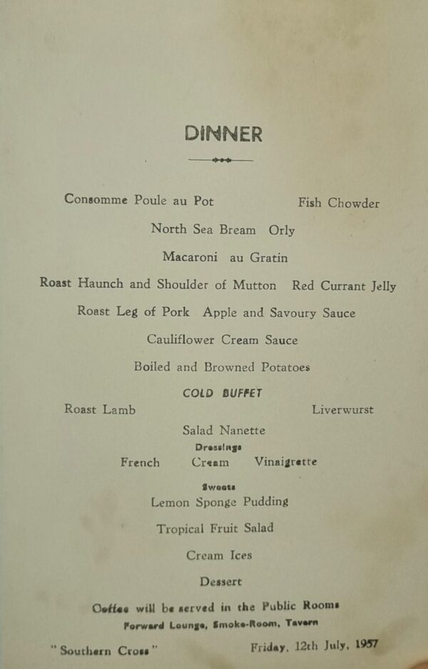 Southern Cross Menus (1957) - Image 4