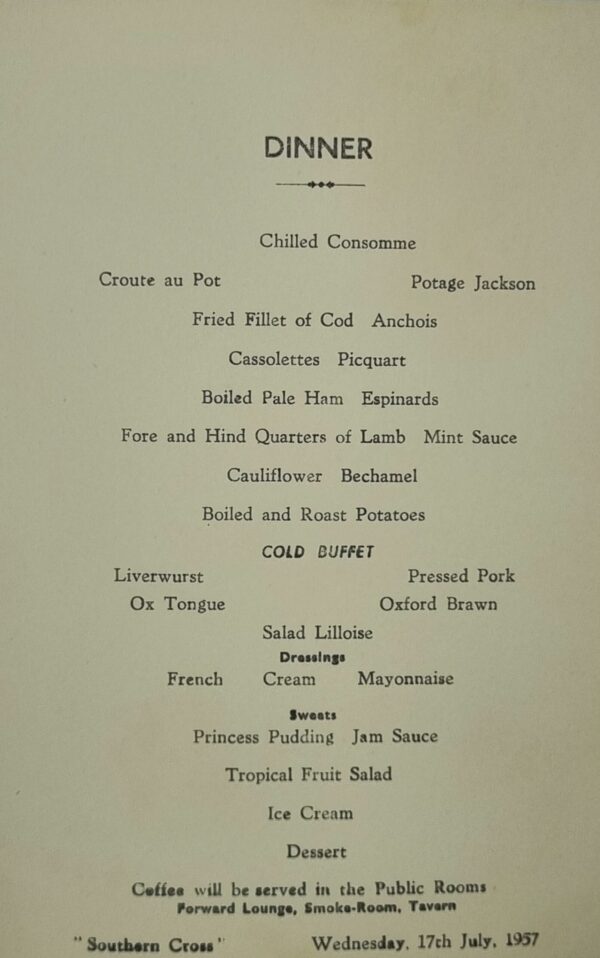 Southern Cross Menus (1957) - Image 5