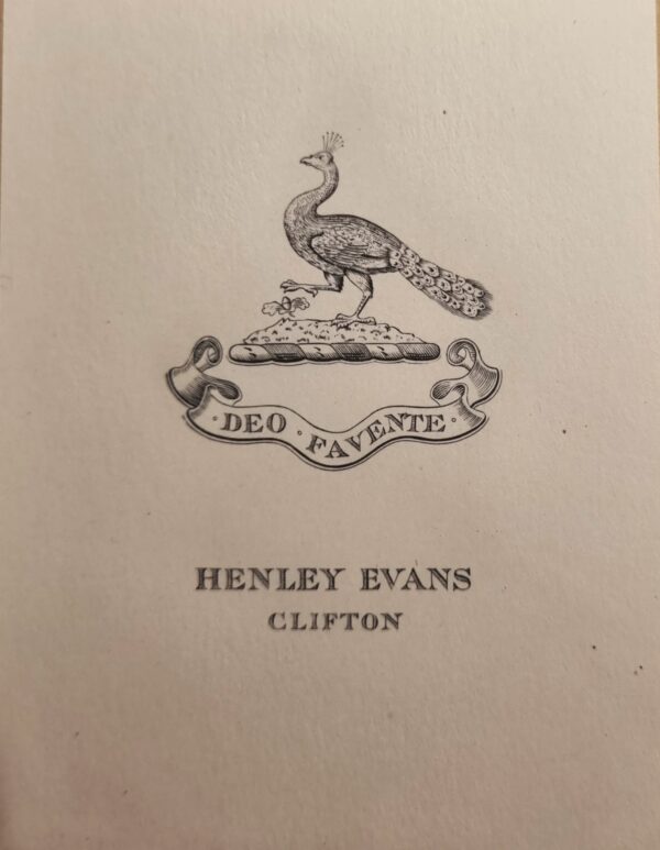 Ex Libris - Henly Evans Clifton - Deo Favente (God Favors)