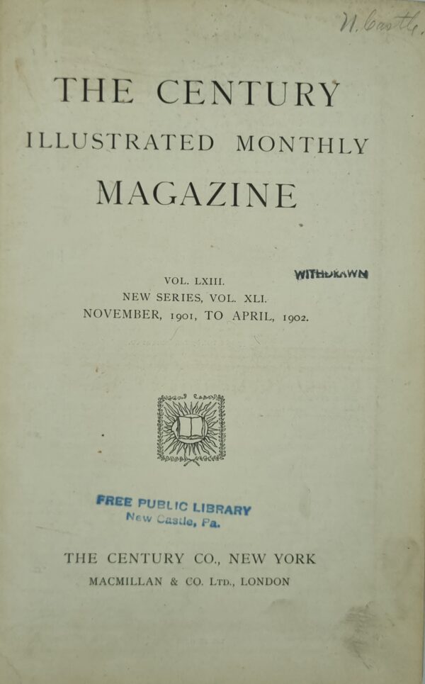 The Century Illustrated Monthly Magazine Vol LXII., New Series Vol XLI., Nov 1901 To April 1902 - Image 2