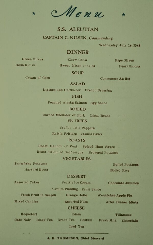 Menu - The Alaska Line - Mageik (1948) #A - Image 2