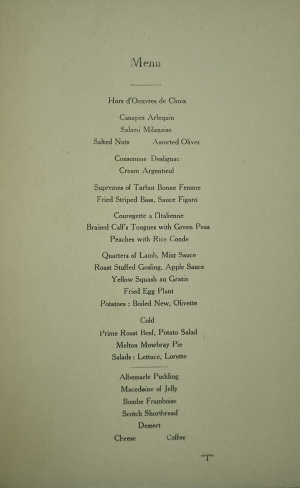 Menu - Canadian Pacific - Duchess of York - August 1 1938 #B - Image 2