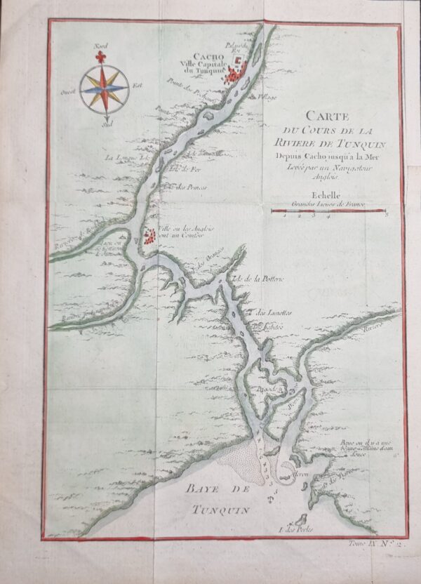 Carte Du Cours De La Riviere De Tunquin (1780)