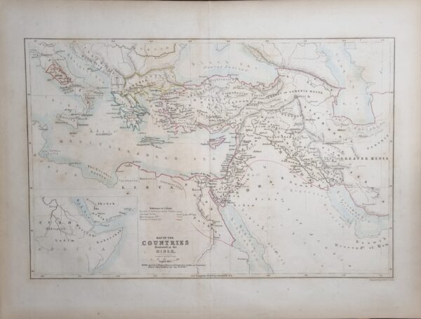 Map of Countries Mentioned in the Bible (C1880s)