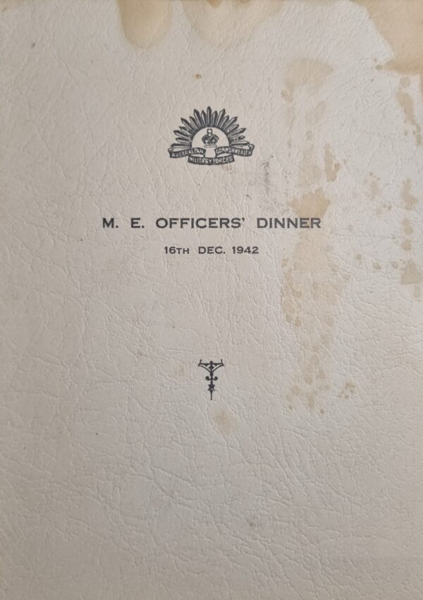 M.E. Officier's Dinner Menu - 16 Dec 1942