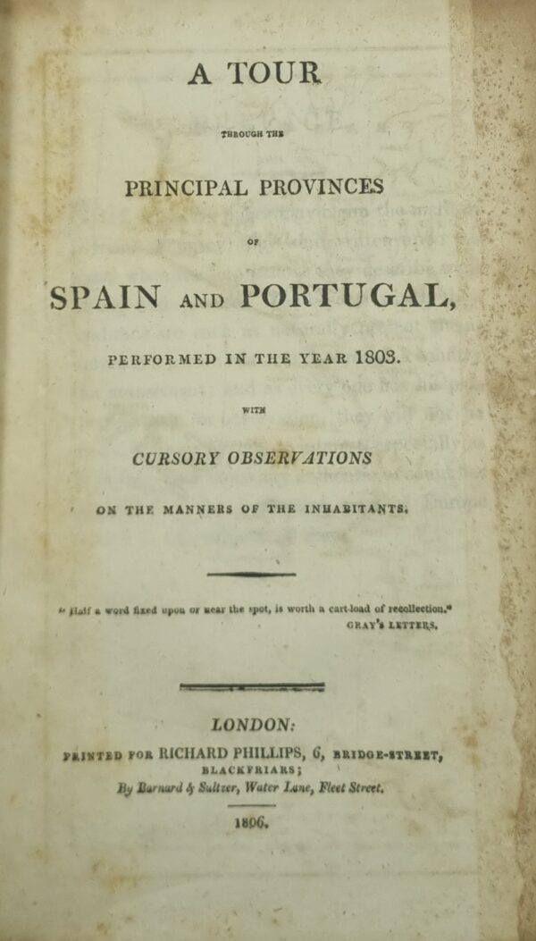 A Tour Through The Principal Provinces of Spain and Portugal Performed in the Year 1803. - Image 2