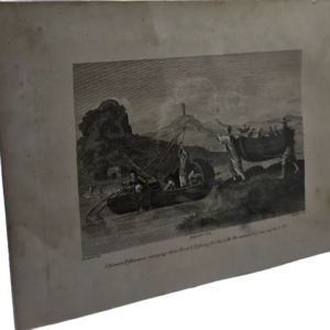 Chinese Fishermen Carrying Their Boat & Fishing Birds, With The Manner Of Raising Their Net