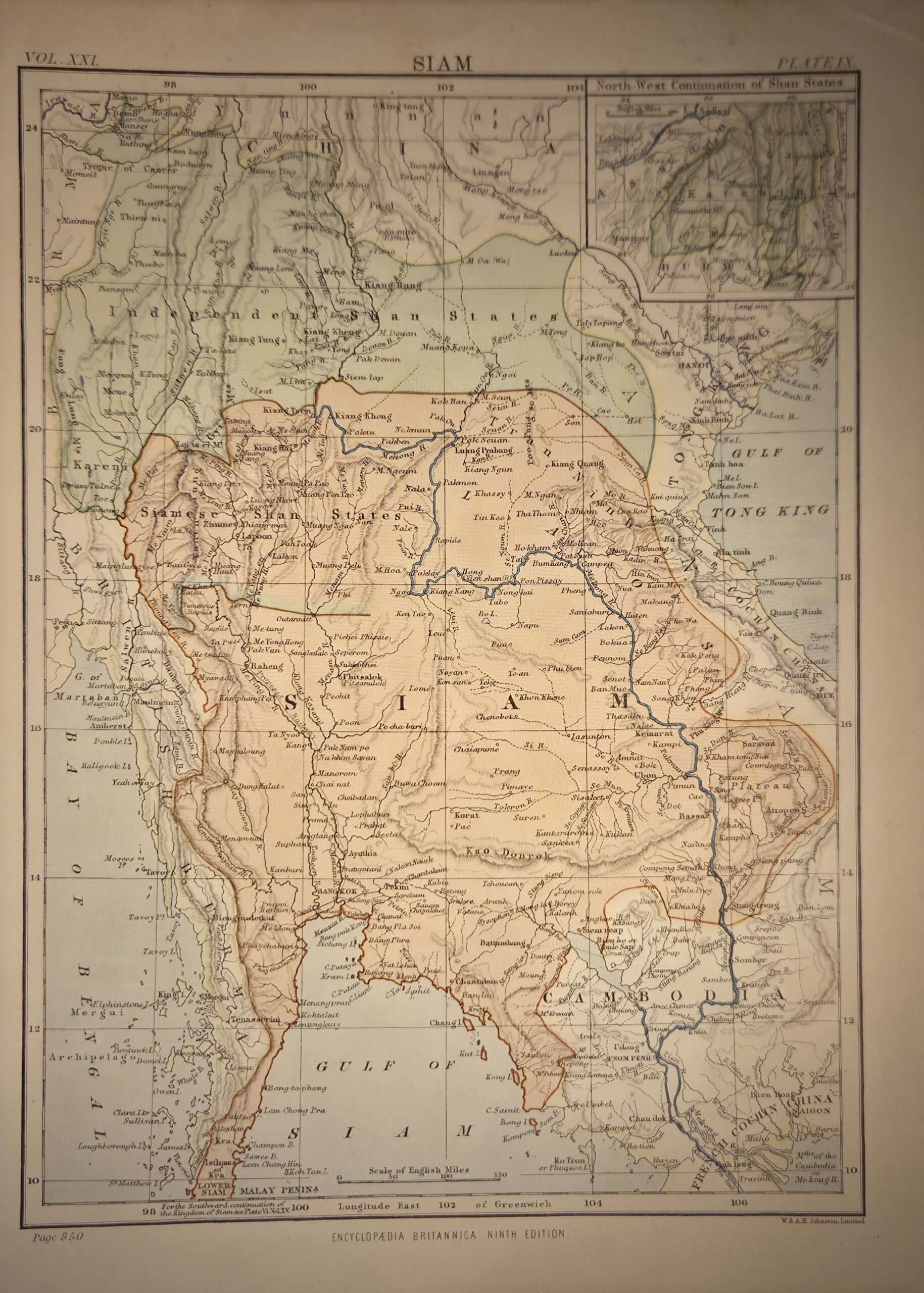 Siam (Vol. XXI, Plate IX, Page 850, Encyclopaedia Britannica, Ninth Edition)