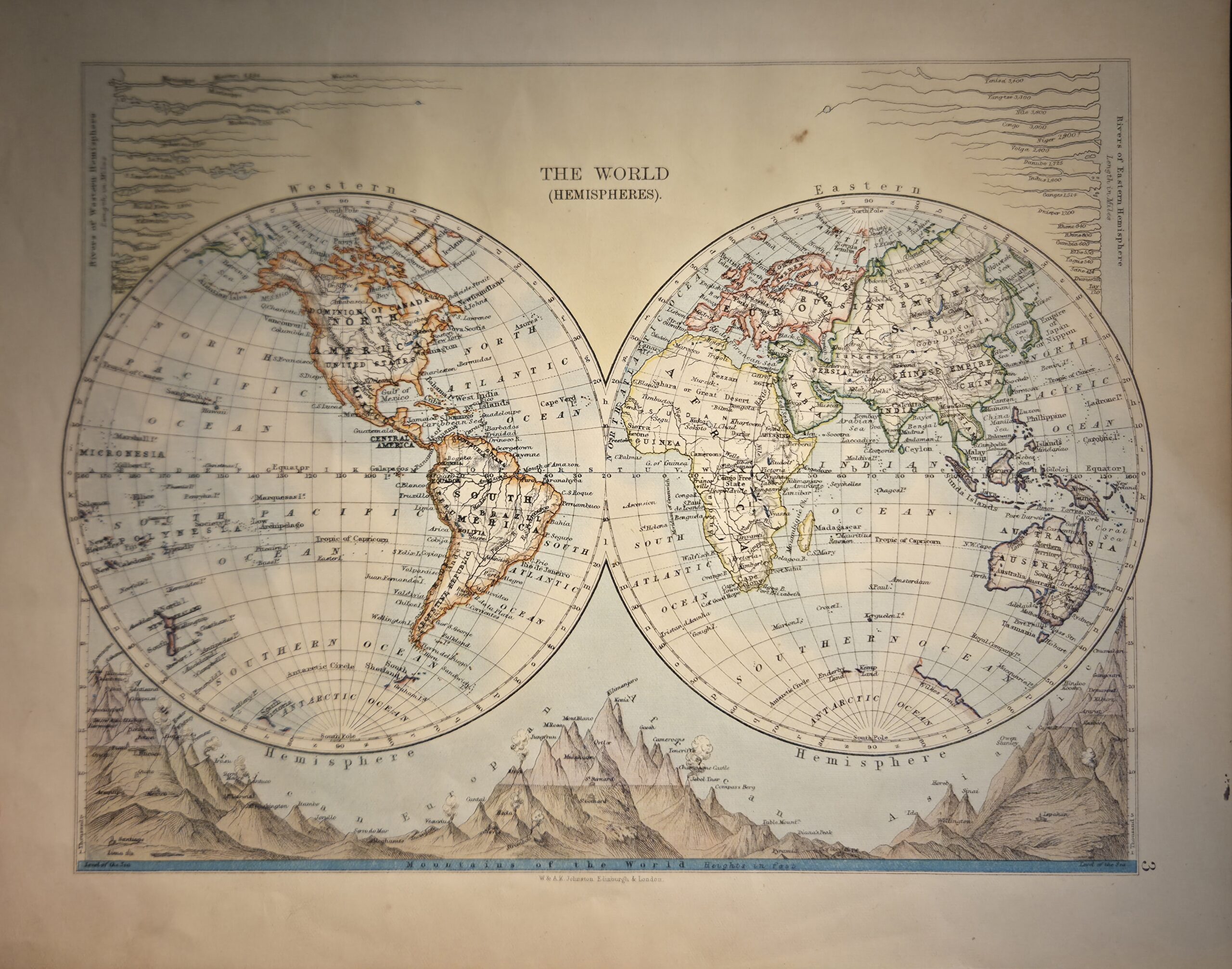 The World in Hemispheres (Plate 3, Colored Edition)
