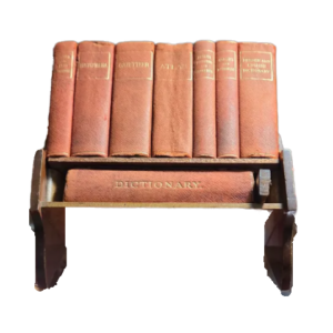 Set of 7 Reference Books on a wooden stand